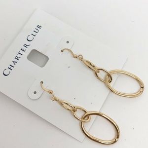 Charter Club Gold-Tone Open Link Drop Hook Earring